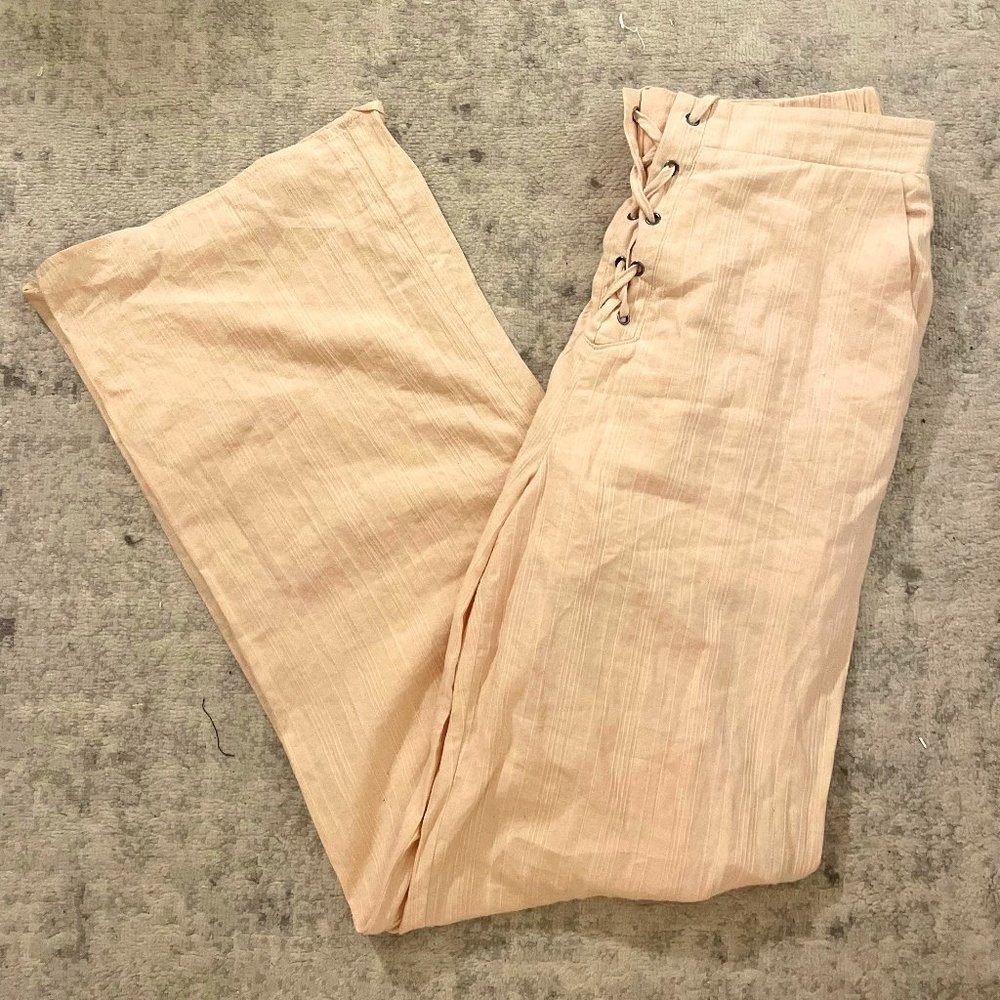 Hello Molly Tan Flowy, Lightweight Pants - Perfect for Vacation!